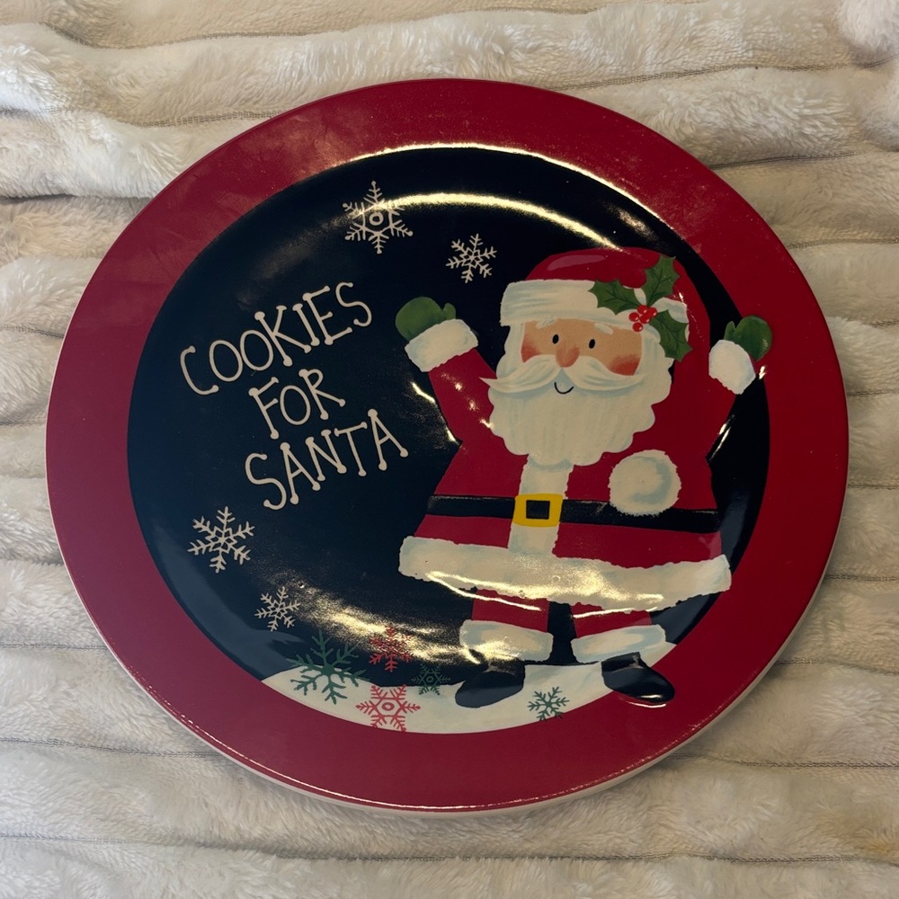 Santa Cookie Plate and Santa Bobble Head EUC - Picture 3 of 6